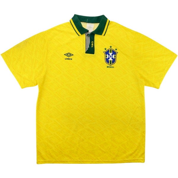 Camiseta Brasil Primera Equipación Retro 1991 1993 Amarillo